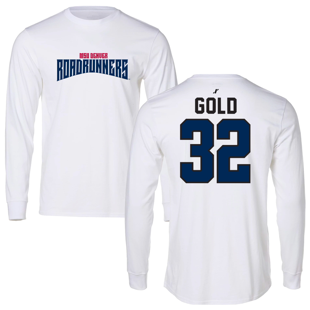 Metropolitan State University of Denver Soccer White Classic Long Sleeve - #32 Brooklyn Gold