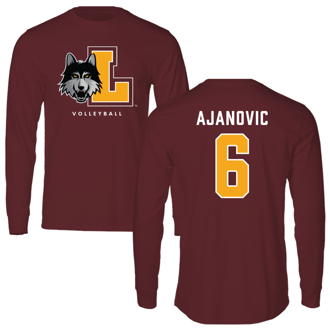 Loyola University-Chicago Volleyball Maroon Mascot Performance Long Sleeve - #6 Esma Ajanovic