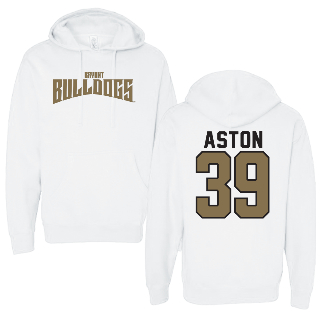 Bryant University Football White Classic Hoodie - #39 Chase Aston