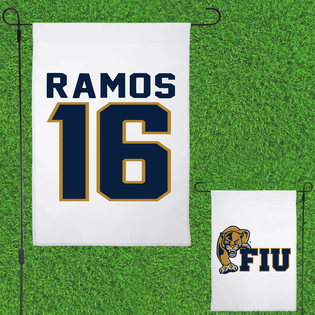 Florida International University Soccer White Garden Flag - #16 Sophia Ramos