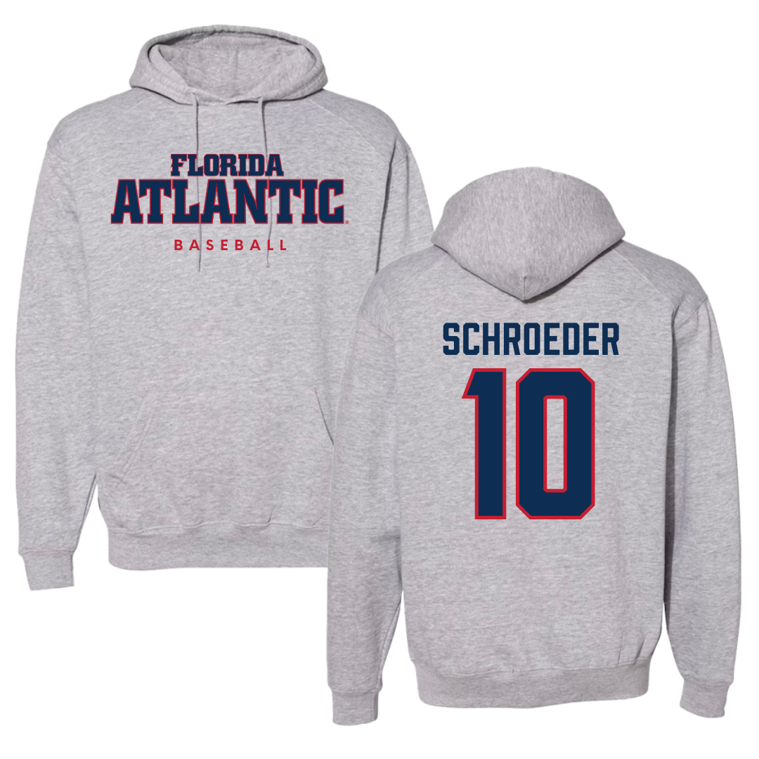 Florida Atlantic University Baseball Gray Hoodie - #10 John Schroeder