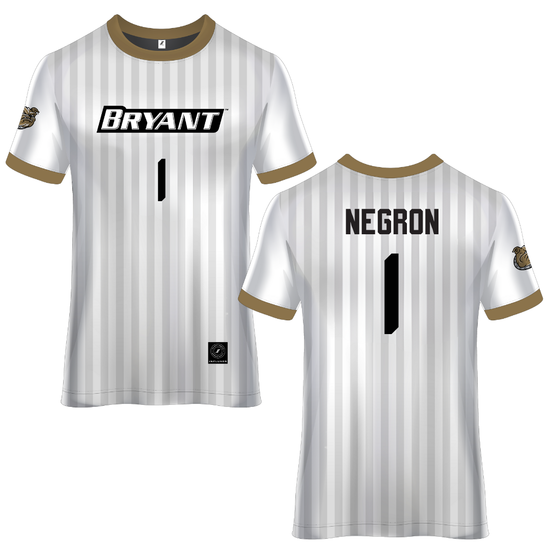 Bryant University White Soccer Jersey - #1 Selena Negron