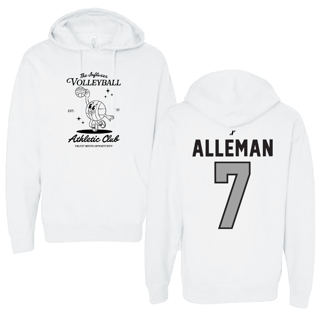 Volleyball White Influxer Athletic Club Hoodie - #7 Lani Alleman