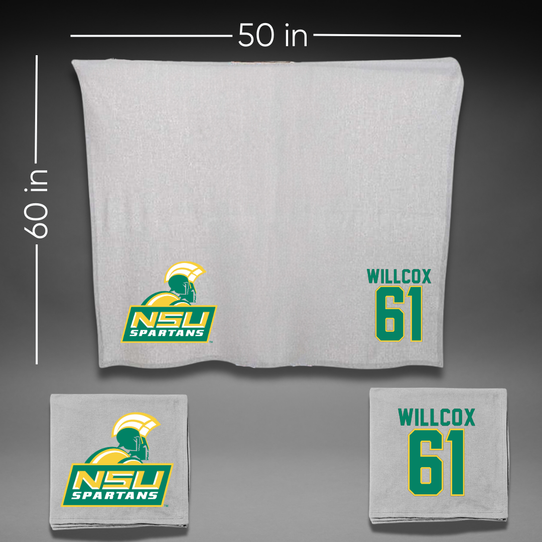 Norfolk State University Football Gray Blanket - #61 Grandin Willcox
