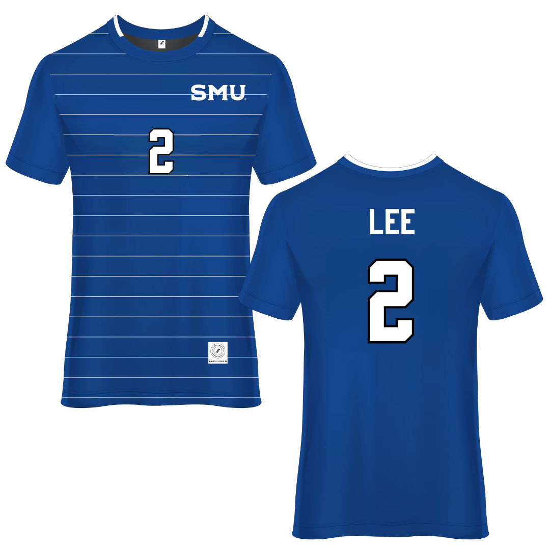 Southern Methodist University Blue Soccer Jersey - #2 Kaya Lee