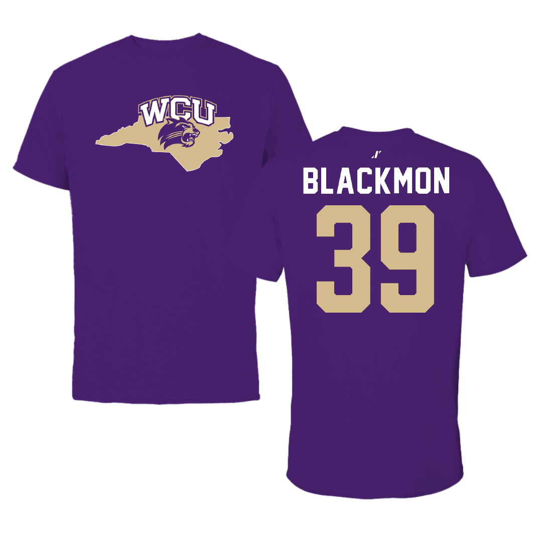 Western Carolina University Football Purple State Tee - #39 Brayden Blackmon