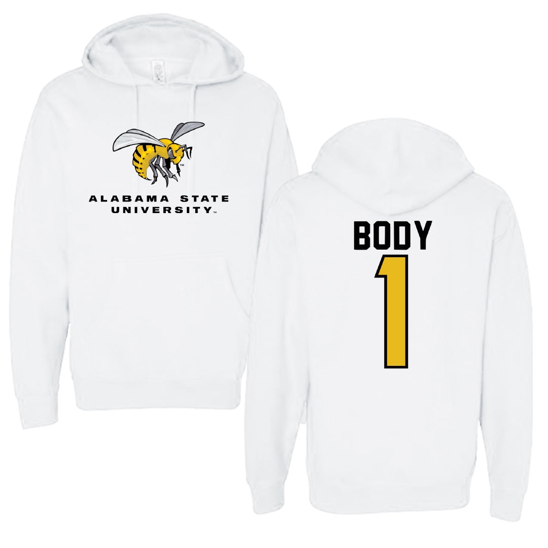 Alabama State University Football White Block Hoodie - #1 Andrew Body