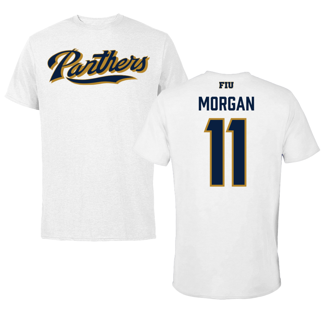 Florida International University Volleyball White Tee - #11 Madison Morgan