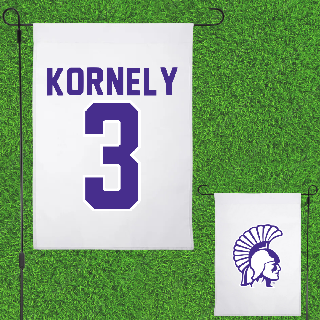 Winona State University Volleyball White Garden Flag - #3 Kenna Kornely