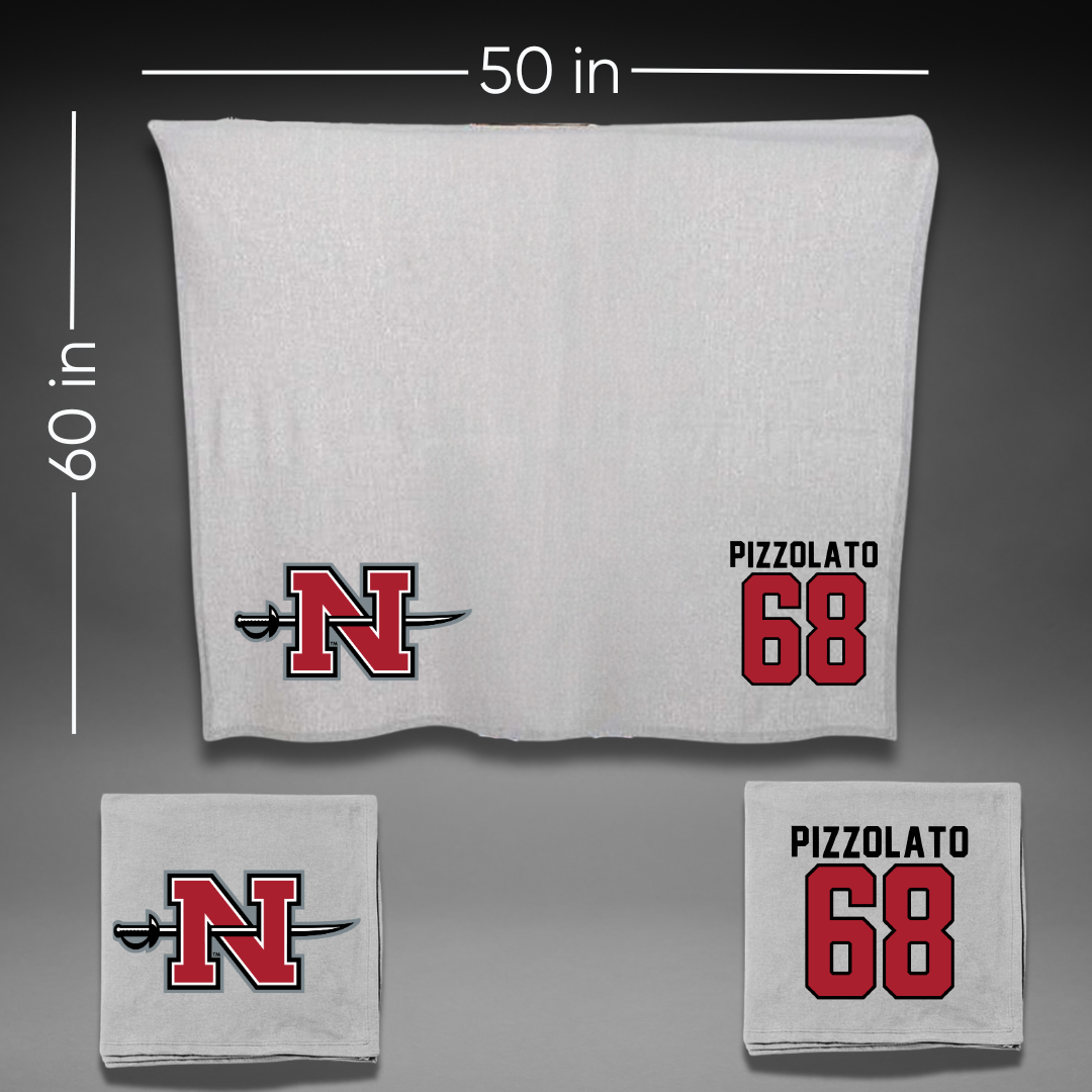 Nicholls State University Football Gray Blanket - #68 Robbie Pizzolato