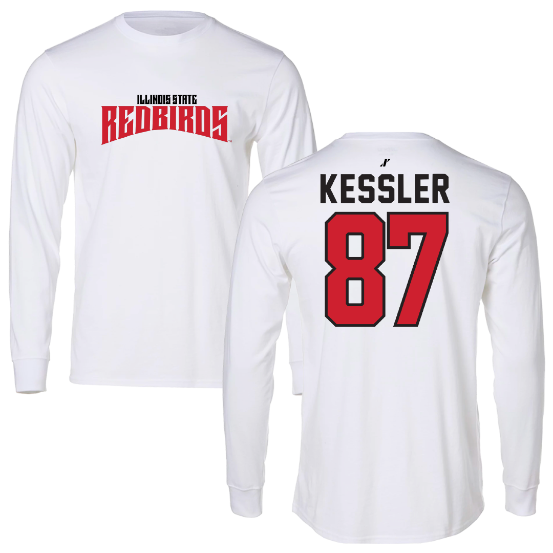 Illinois State University Football White Classic Long Sleeve - #87 Nick Kessler