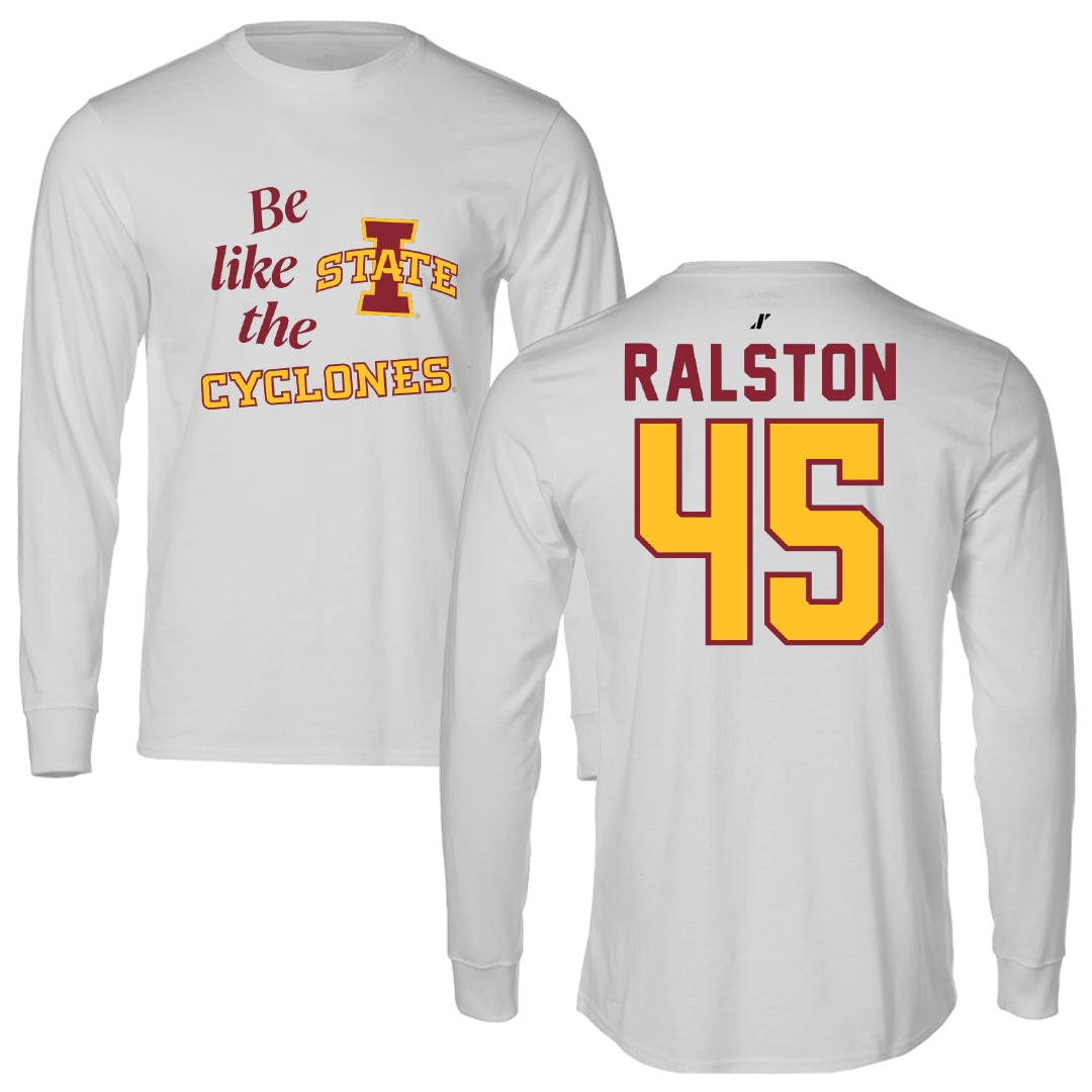 Iowa State University Softball Light Gray Be Like Us Long Sleeve - #45 Jaiden Ralston