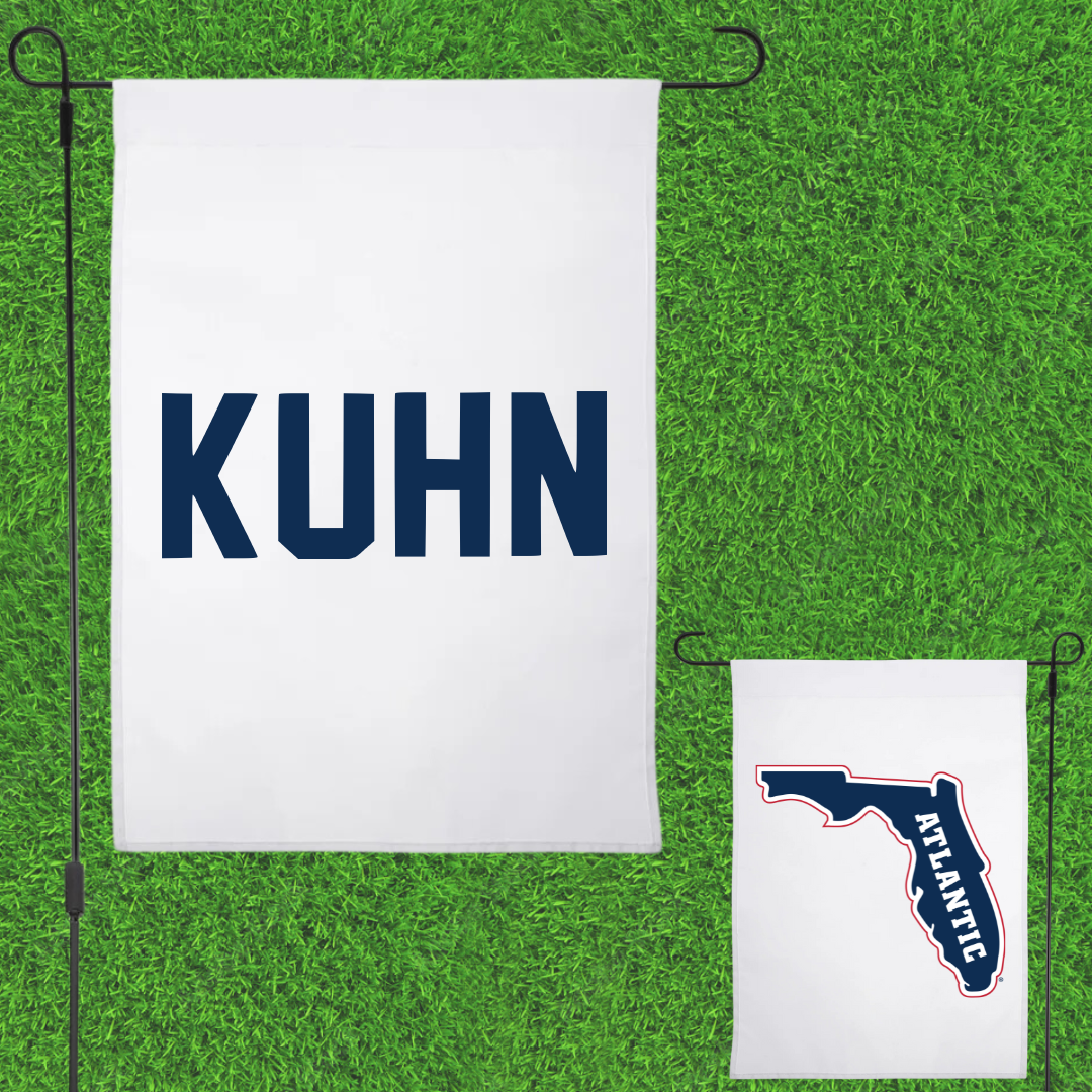 Florida Atlantic University Swimming & Diving White Garden Flag - Trevor Kuhn