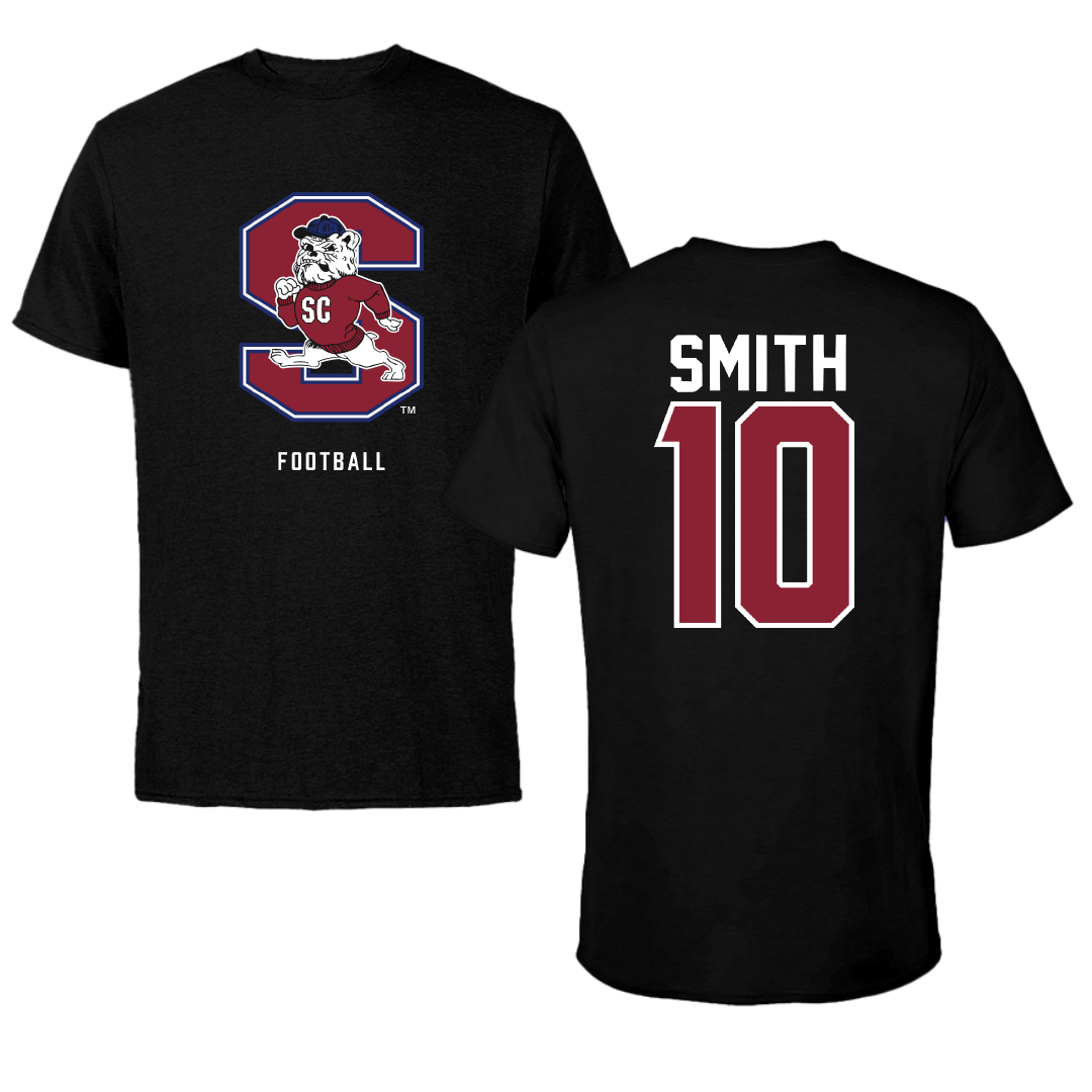 South Carolina State University Football Black Tee - #10 Tyler Smith