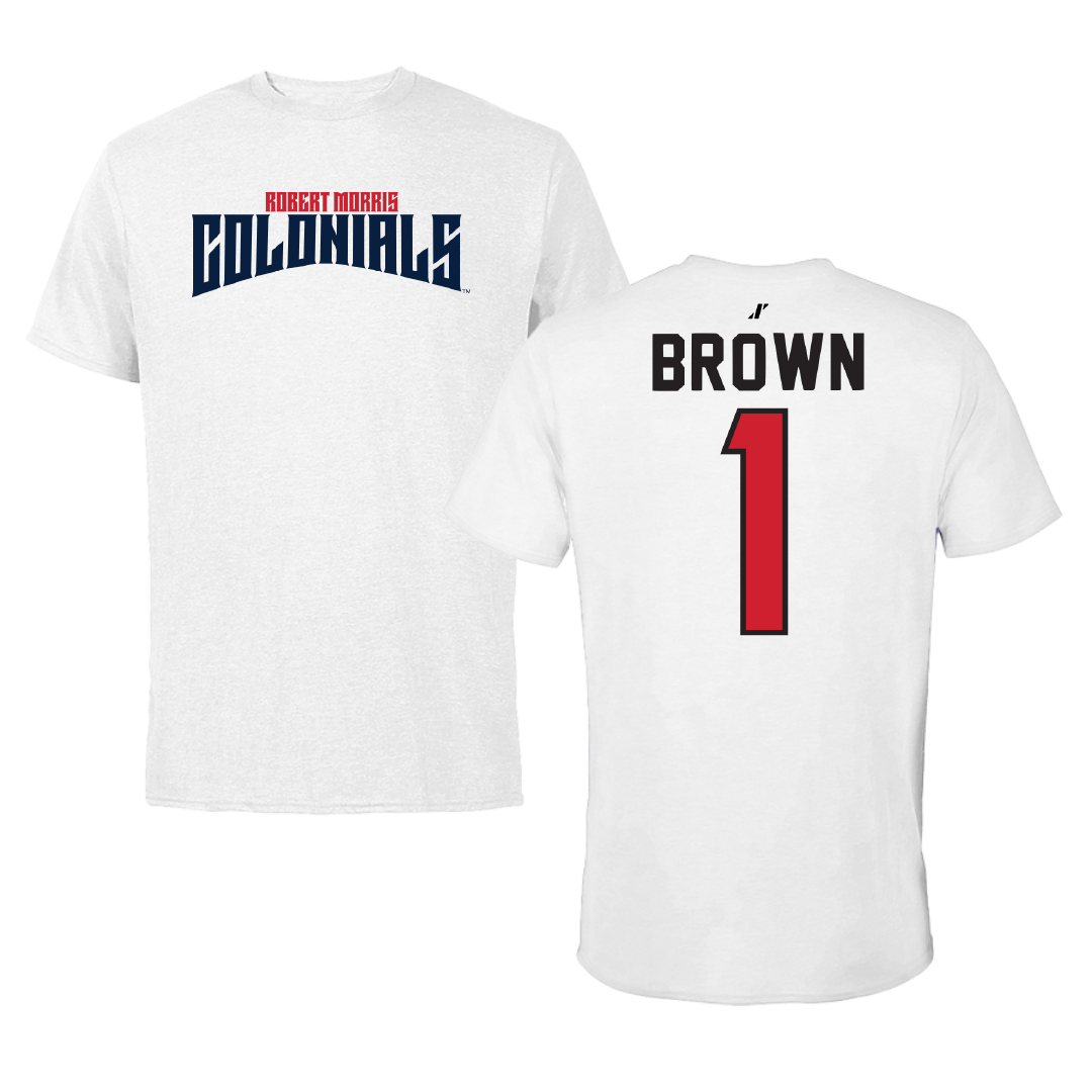 Robert Morris University Volleyball White Classic Tee - #1 Kaitlyn Brown