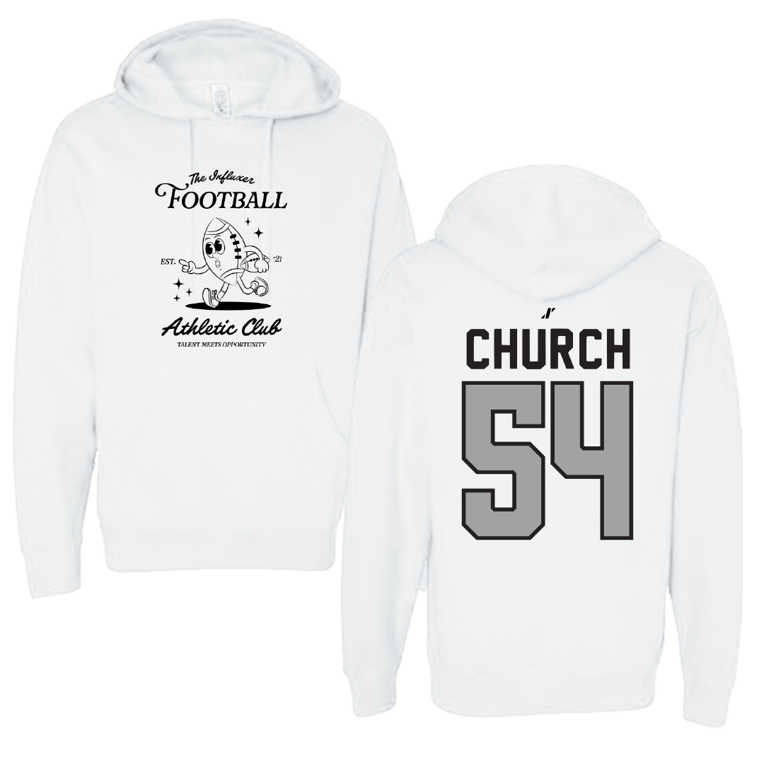 Football White Influxer Athletic Club Hoodie - #54 Jordan Church