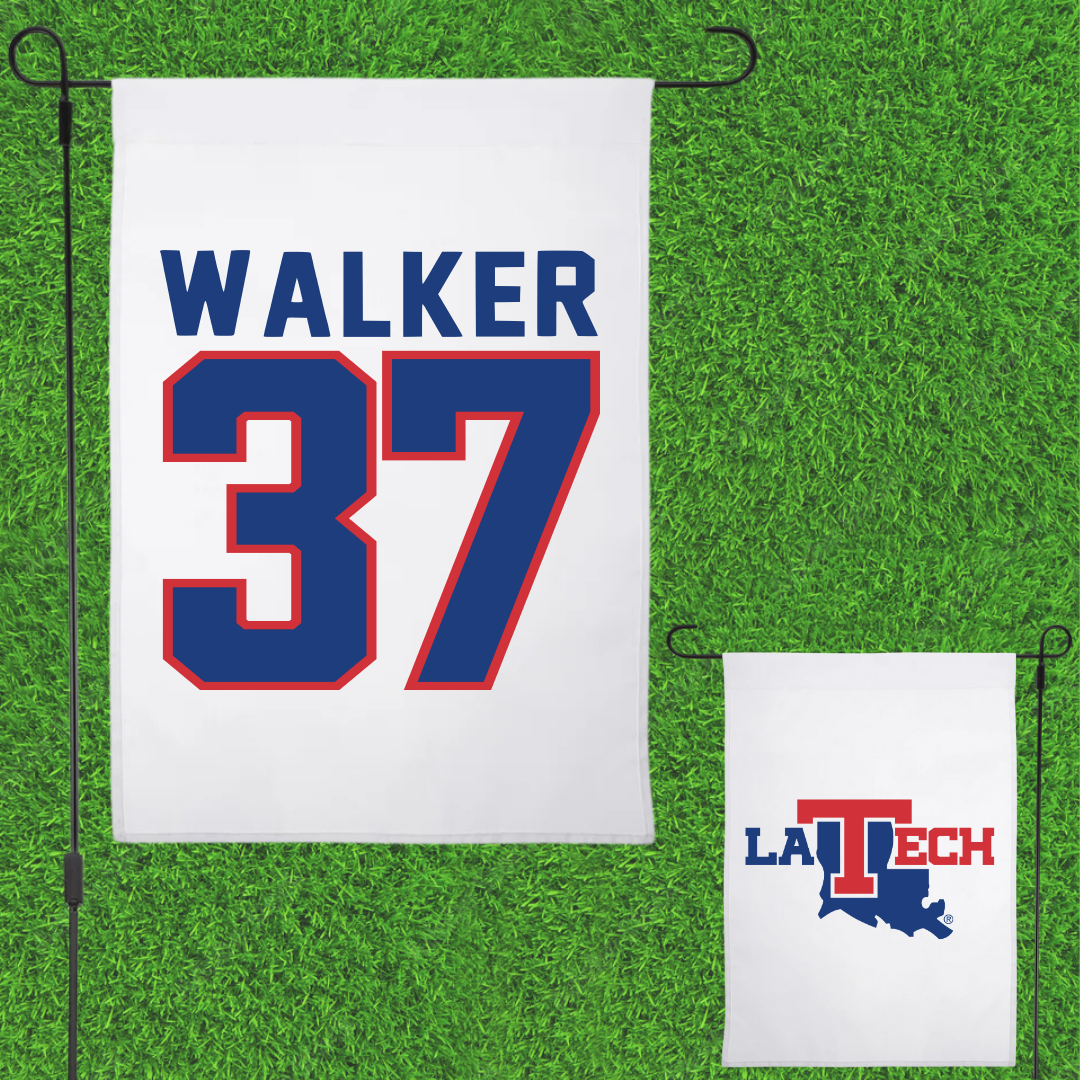 Louisiana Tech University Baseball White Garden Flag - #37 Brodey Walker