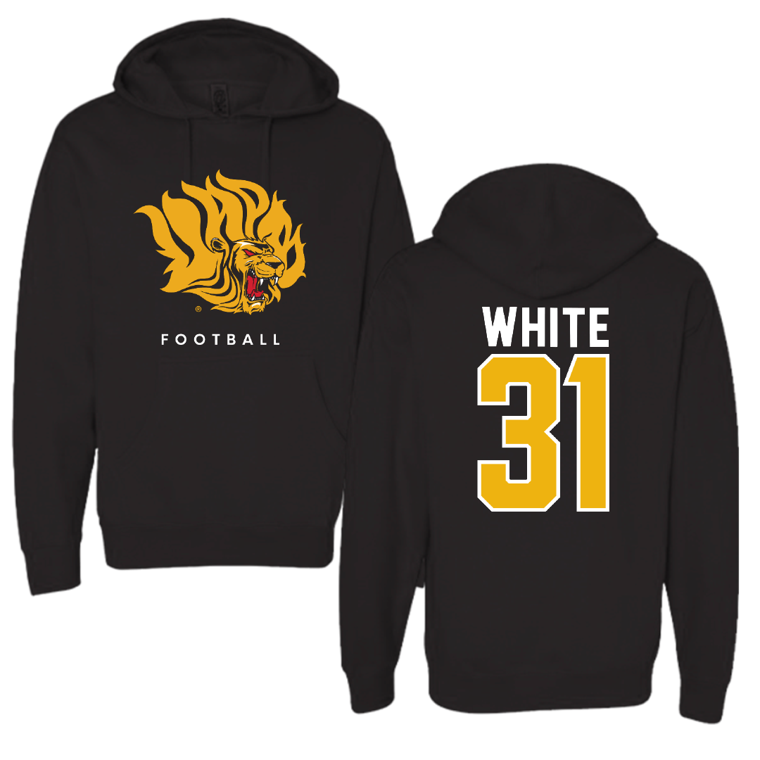 University of Arkansas-Pine Bluff Football Black Hoodie - #31 Jaylen White