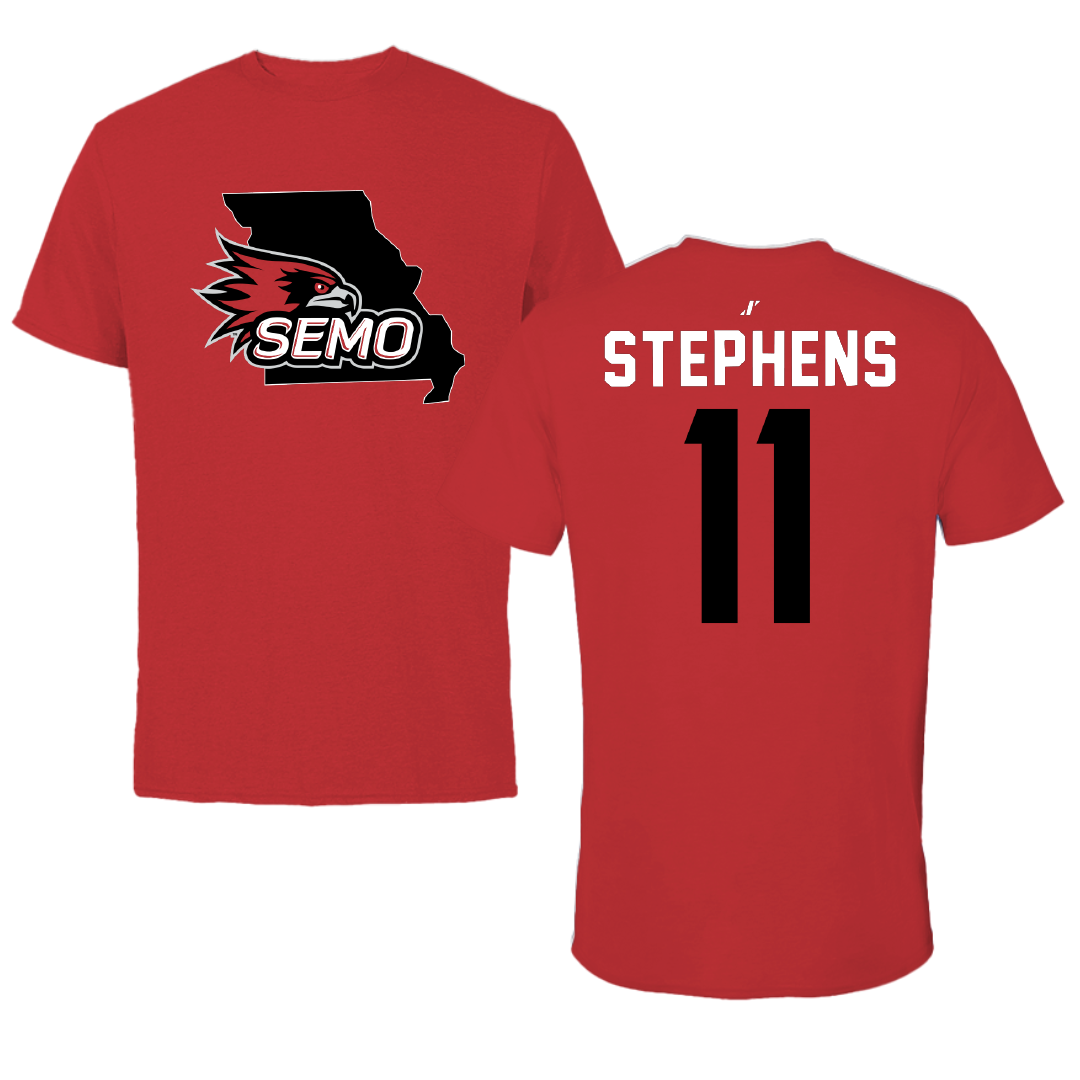 Southeast Missouri State University Basketball Red State Performance Tee - #11 Abby Stephens