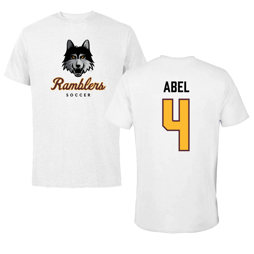 Loyola University-Chicago Soccer White Ramblers Performance Tee - #4 Alaina Abel
