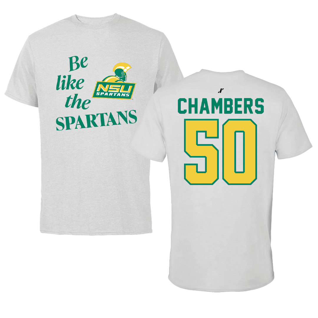 Norfolk State University Basketball Light Gray Be Like Us Performance Tee - #50 Nyzaiah Chambers
