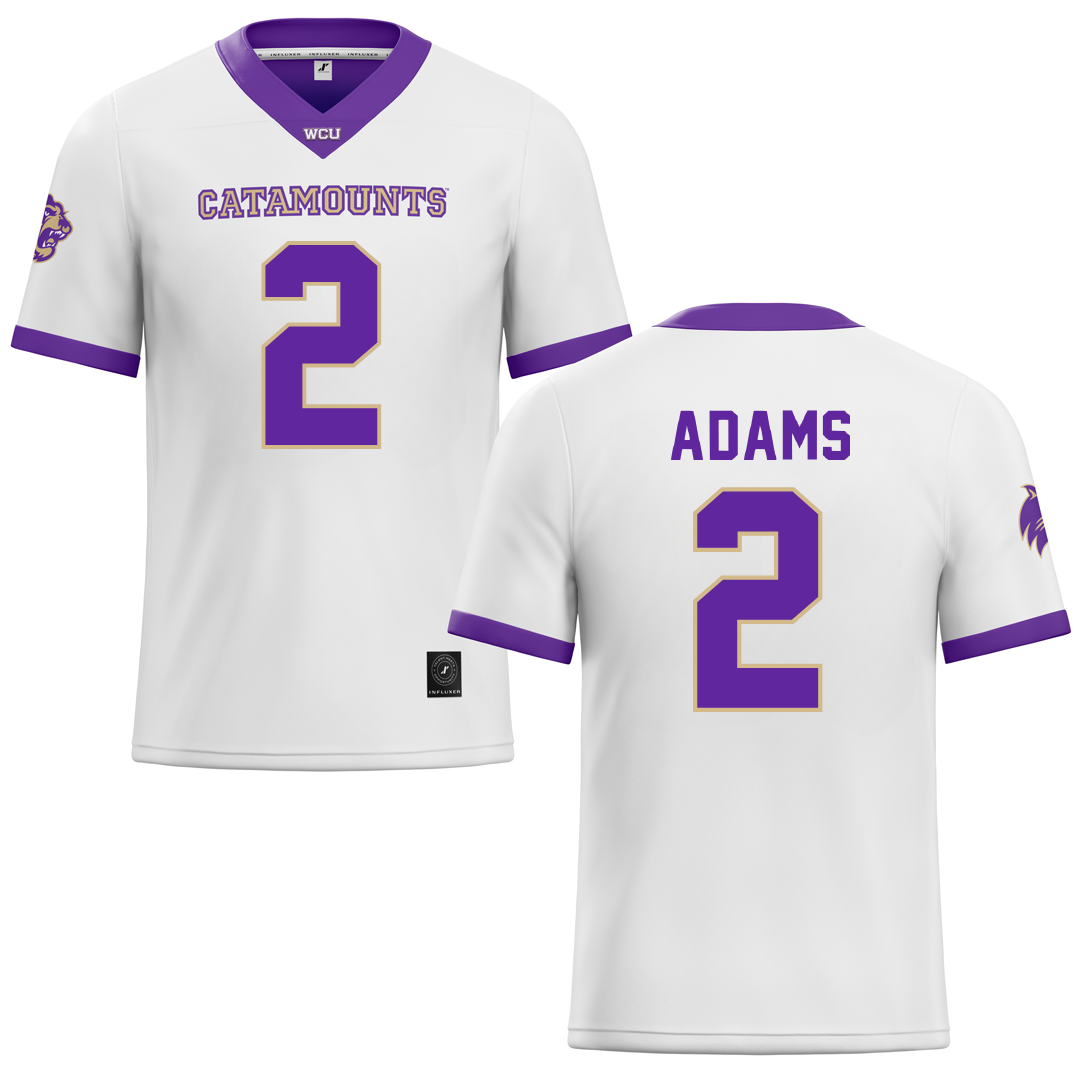 Western Carolina University White Football Jersey - #2 Branson Adams