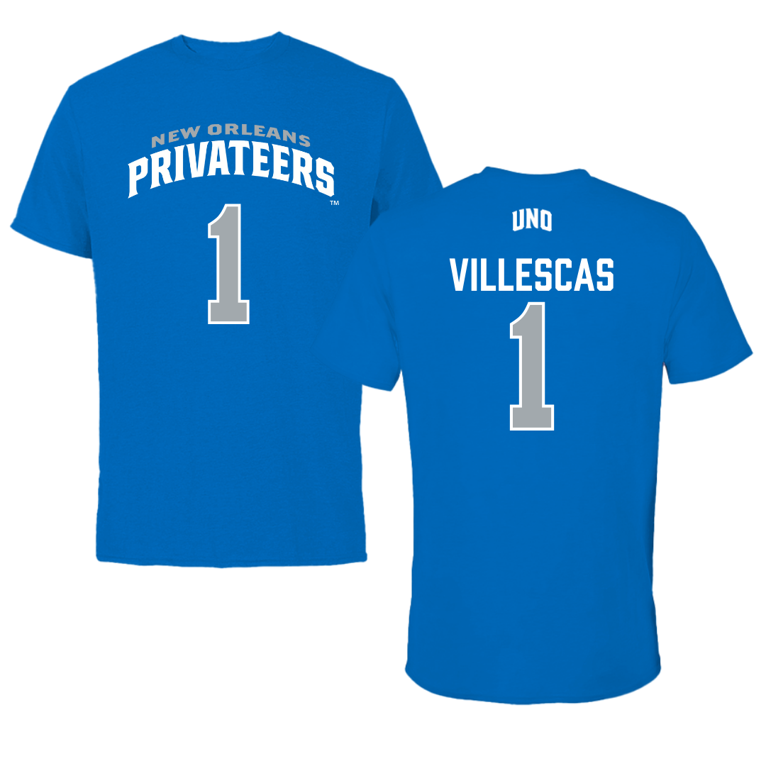 University of New Orleans Baseball Blue Jersey Tee - #1 Diego Villescas
