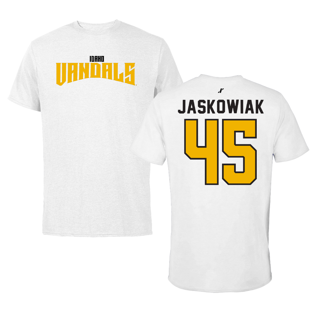 University of Idaho Football White Classic Tee - #45 Mitchel Jaskowiak