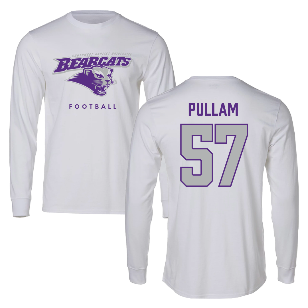 Southwest Baptist University Football White Performance Long Sleeve - #57 Landon Pullam