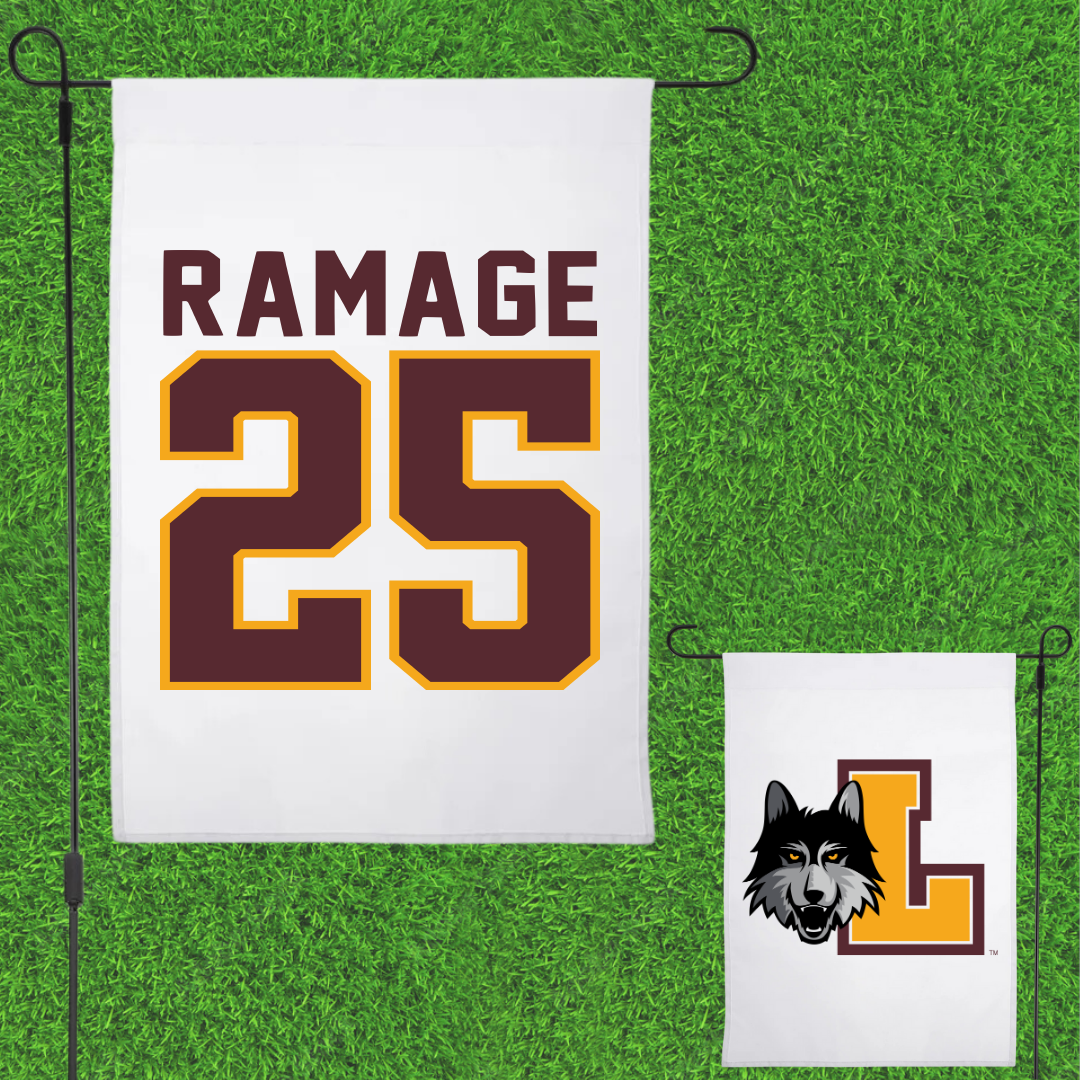 Loyola University-Chicago Basketball White Garden Flag - #25 Mallory Ramage