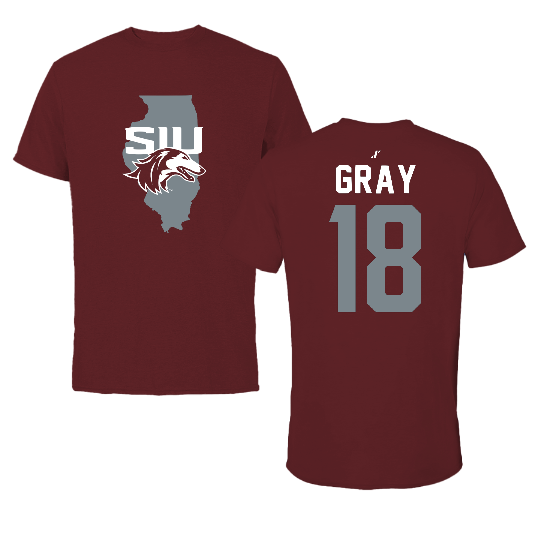 Southern Illinois University at Carbondale Baseball Maroon State Performance Tee - #18 Hesston Gray