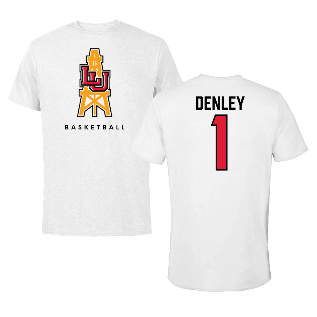 Lamar University Basketball White Performance Tee - #1 Jacei Denley