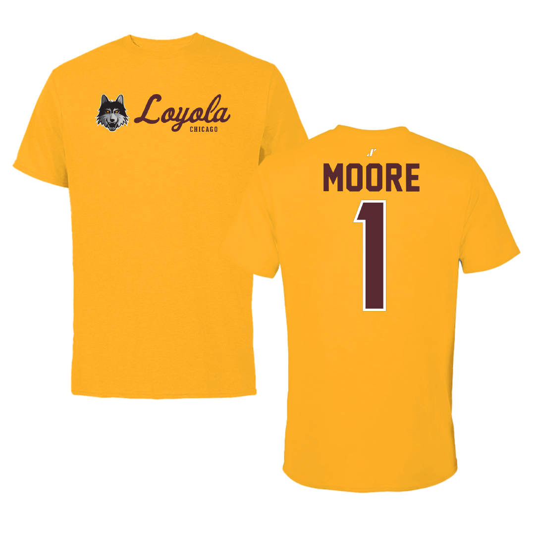 Loyola University-Chicago Basketball Gold General Tee - #1 Aaliyah Moore