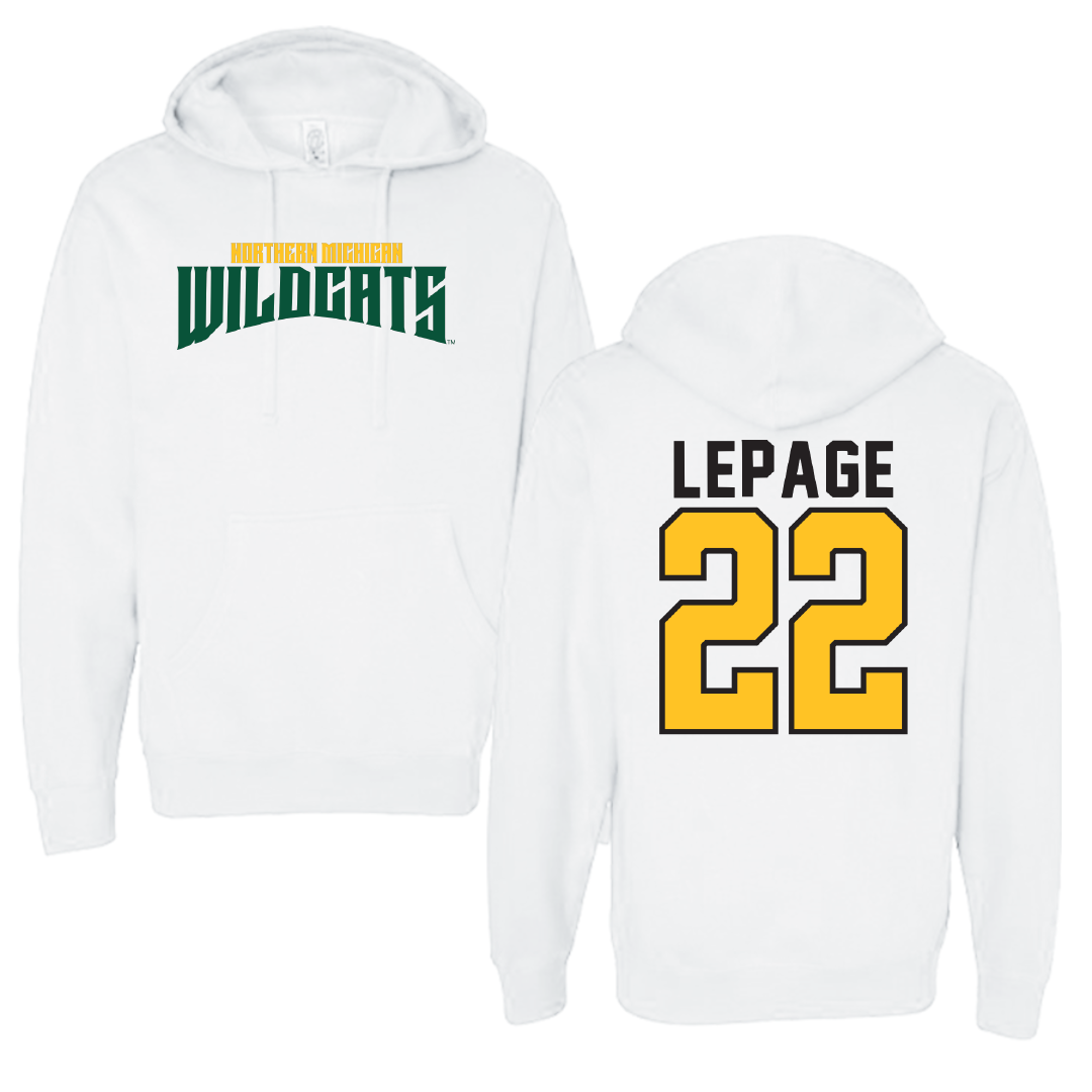 Northern Michigan University Basketball White Classic Hoodie - #22 Cooper LePage