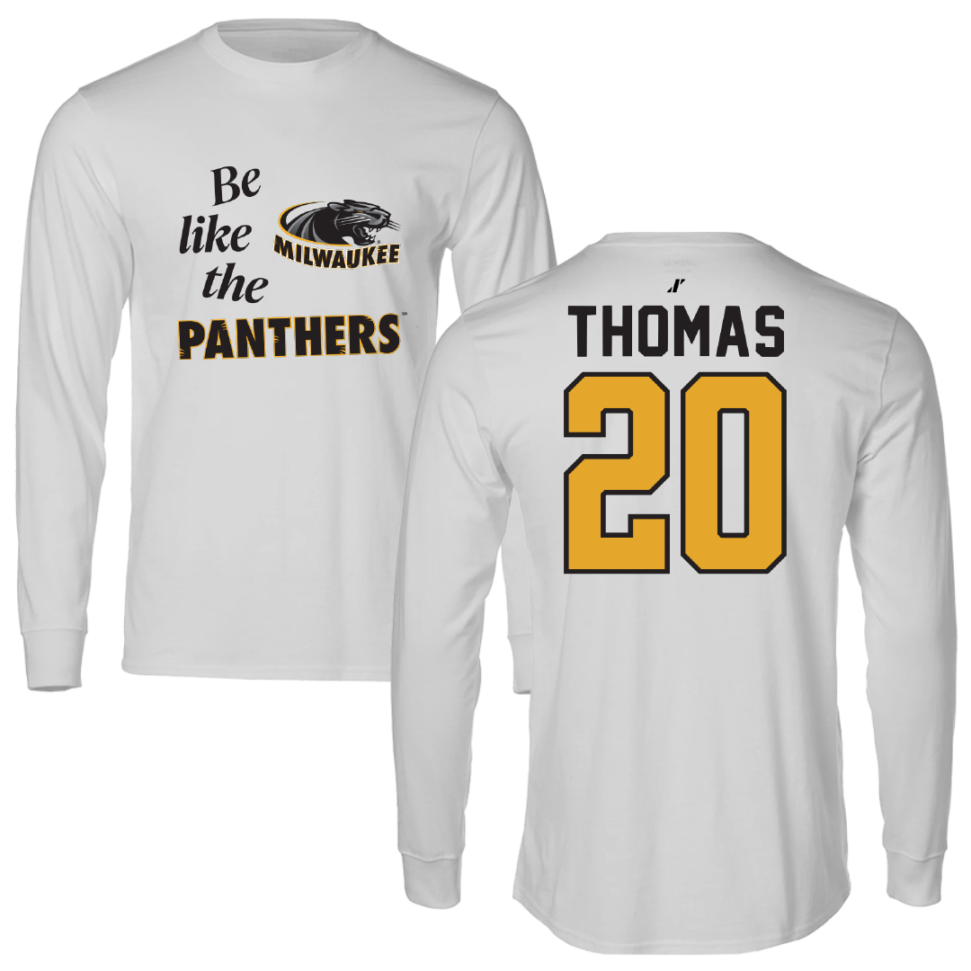 University of Wisconsin-Milwaukee Basketball Light Gray Be Like Us Long Sleeve - #20 Maurice Thomas