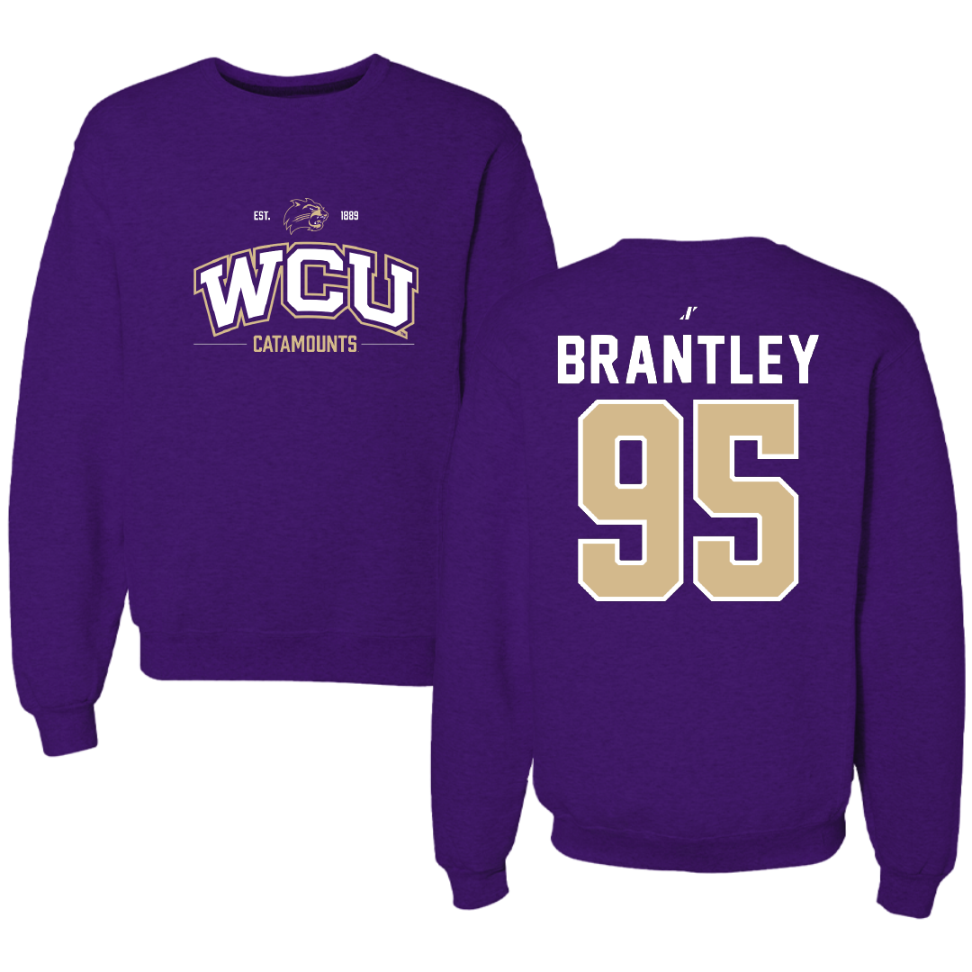 Western Carolina University Football Purple General Crewneck - #95 Stephen Brantley