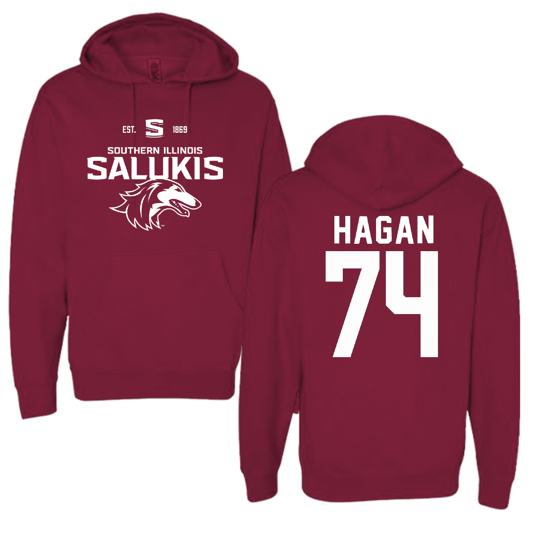 Southern Illinois University at Carbondale Football Maroon General Hoodie - #74 Harris Hagan