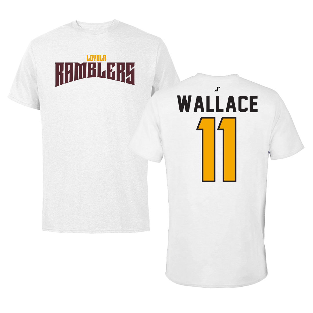 Loyola University-Chicago Softball White Classic Performance Tee - #11 Haley Wallace