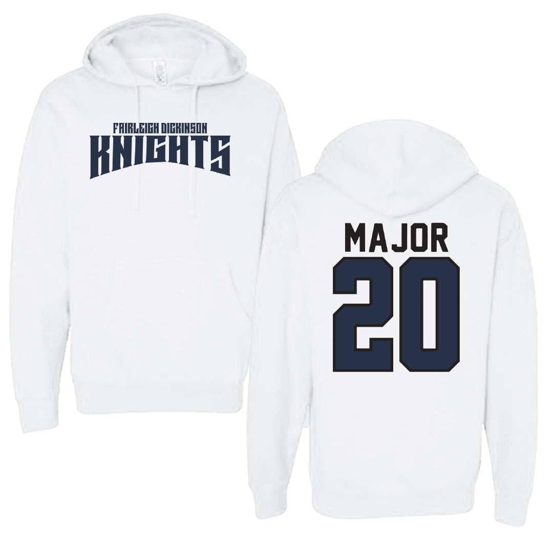 Fairleigh Dickinson University-Metropolitan Campus Soccer White Classic Hoodie - #20 Madison Major