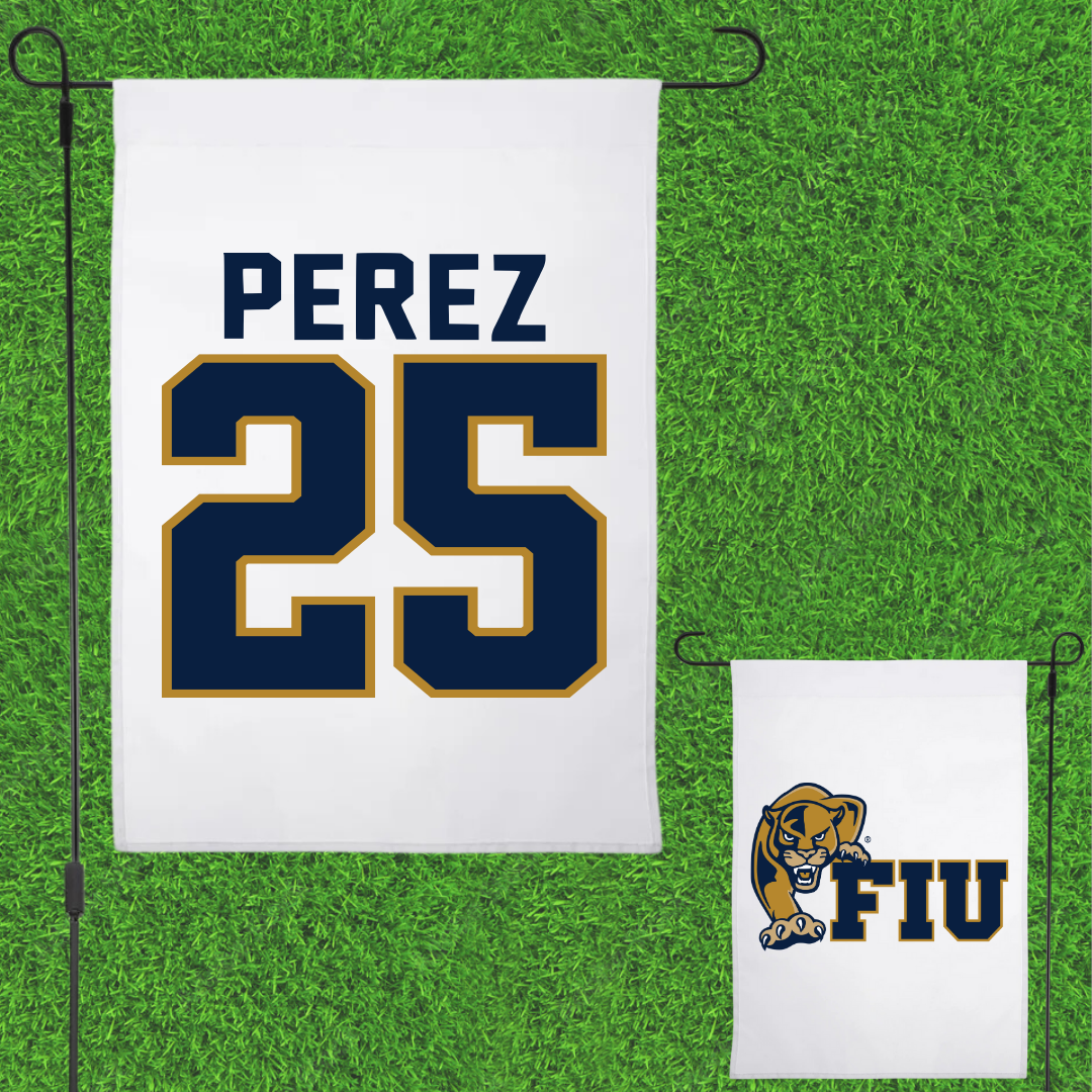 Florida International University Softball White Garden Flag - #25 Isabella Perez