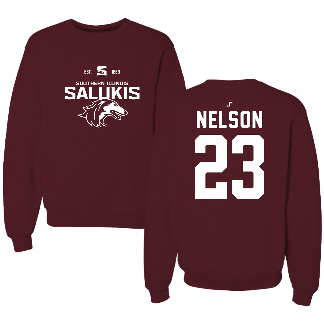Southern Illinois University at Carbondale Basketball Maroon General Crewneck - #23 Tkiyah Nelson