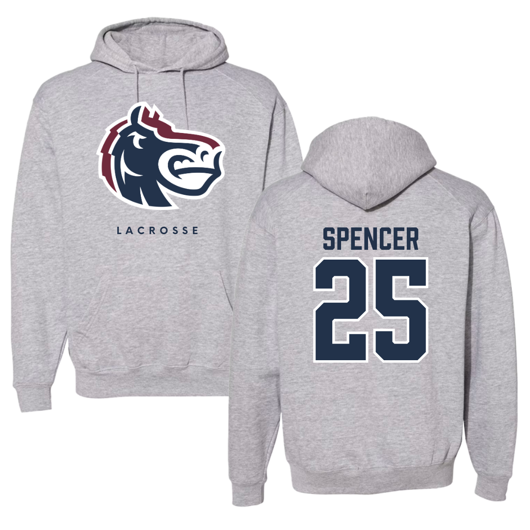 Fairleigh Dickinson University-Metropolitan Campus Lacrosse Gray Hoodie - #25 Jenny Spencer