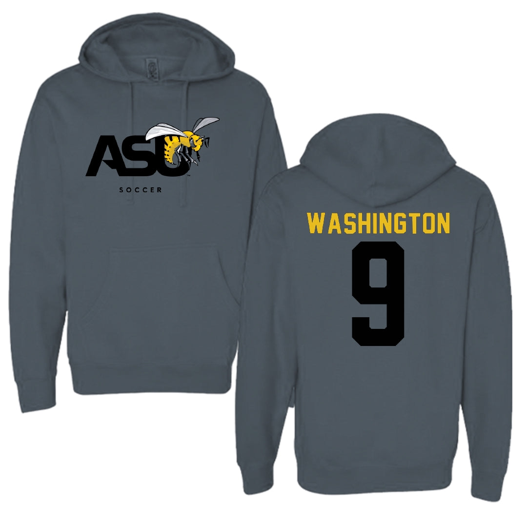 Alabama State University Soccer Dark Gray Hoodie - #9 Sydney Washington