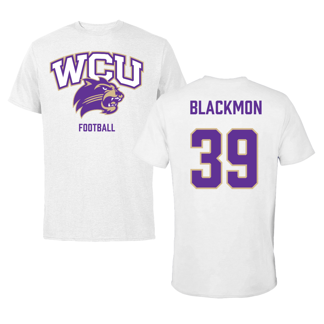 Western Carolina University Football White Tee - #39 Brayden Blackmon