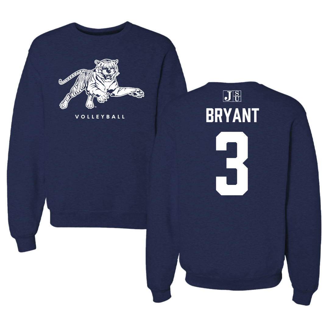 Jackson State University Volleyball Navy Crewneck - #3 Trinity Bryant