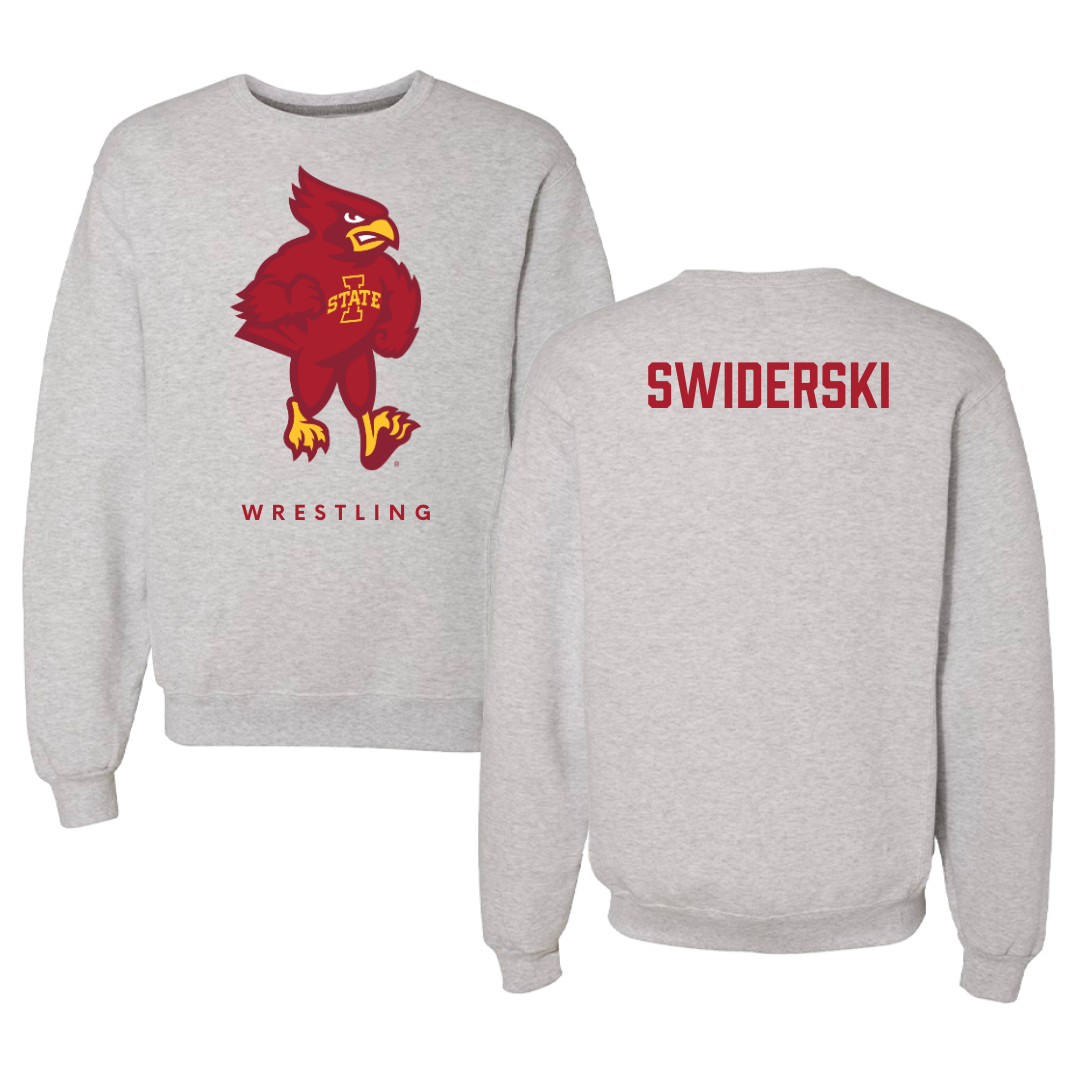Iowa State University Wrestling Gray Crewneck - Casey Swiderski