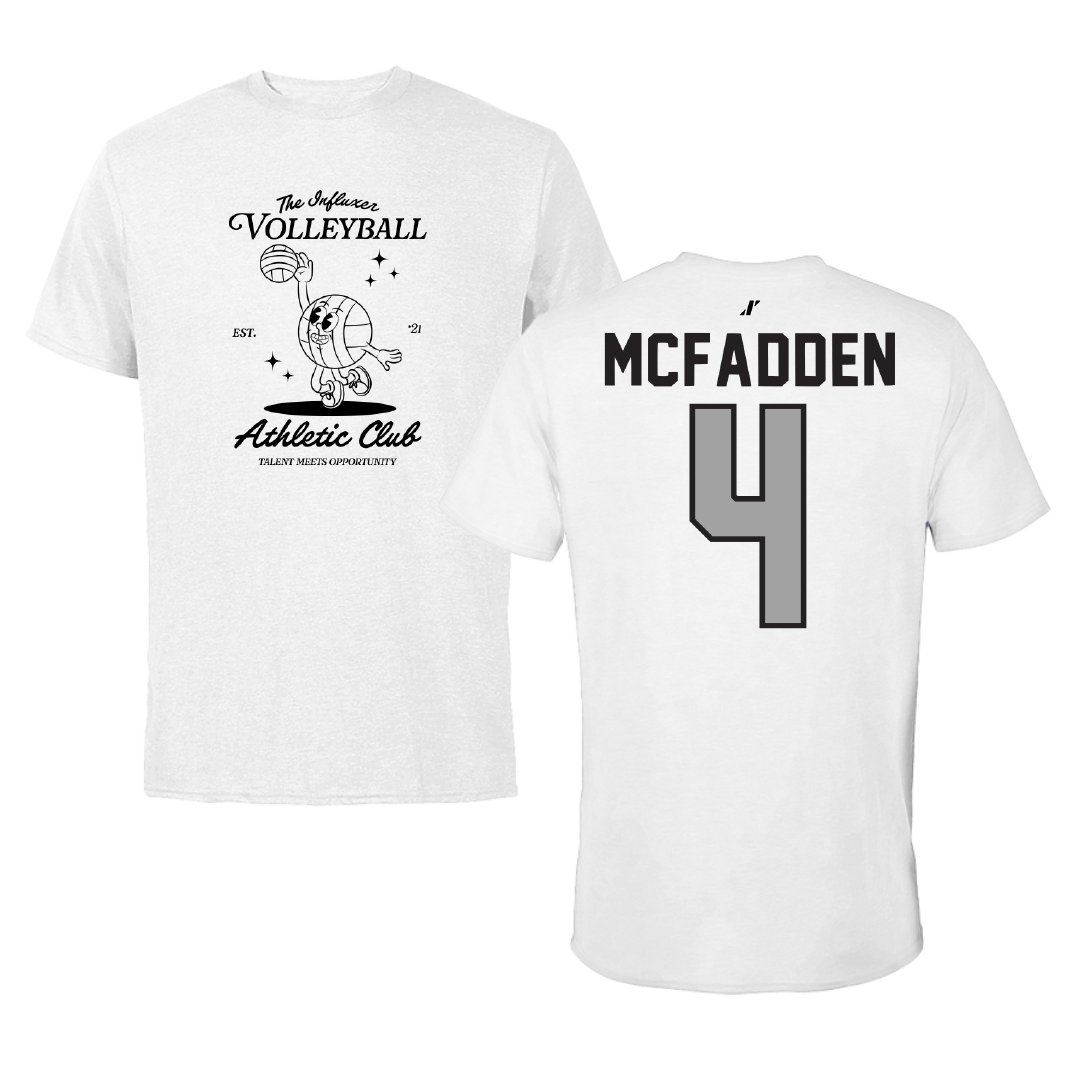 Volleyball White Influxer Athletic Club Tee - #4 Dylan McFadden