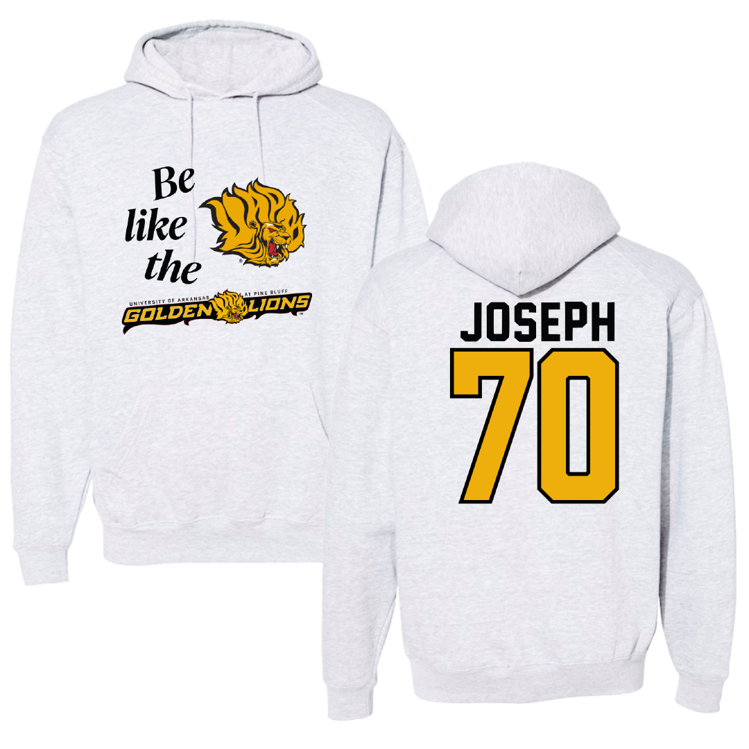 University of Arkansas-Pine Bluff Football Light Gray Be Like Us Hoodie - #70 Charles Joseph