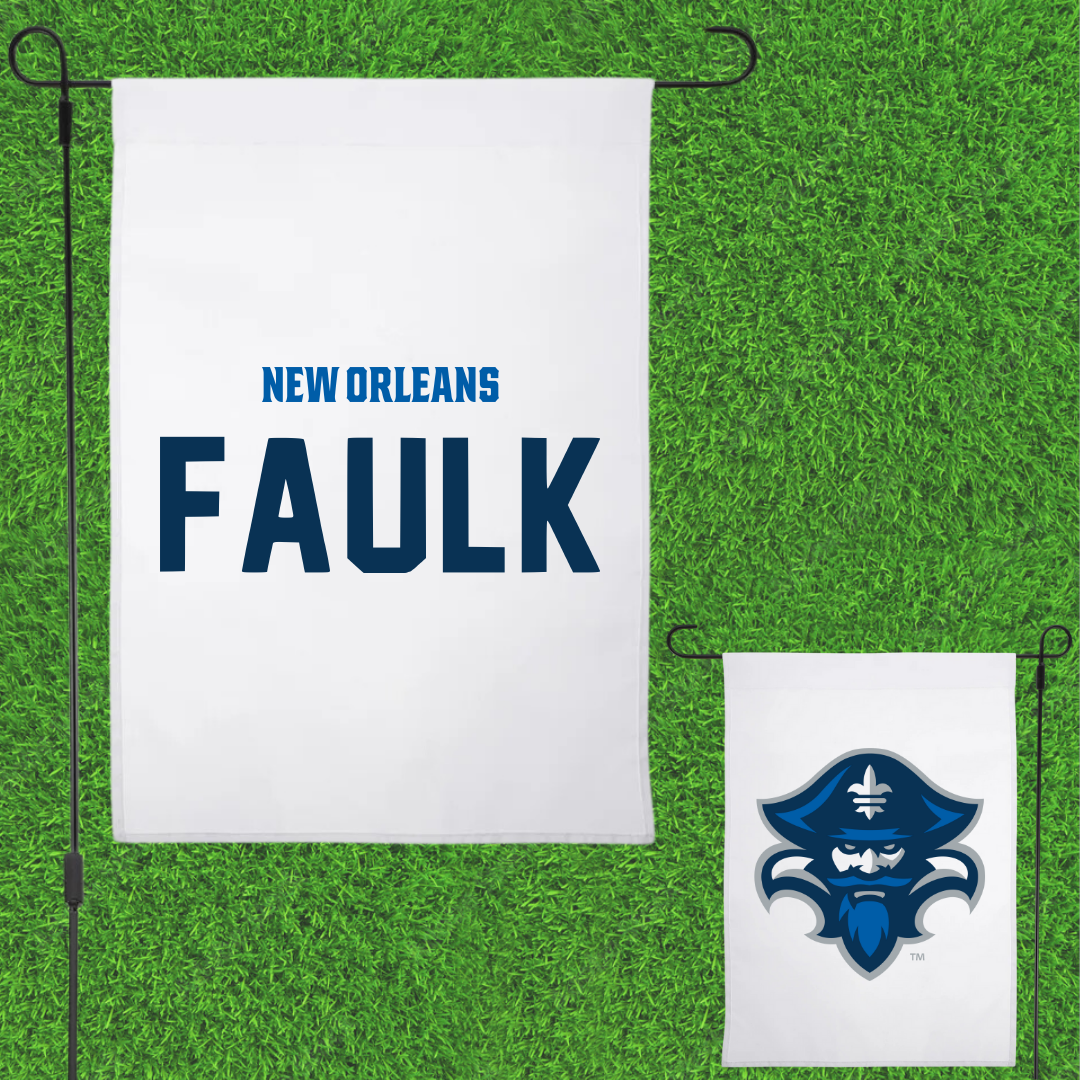 University of New Orleans POM White Garden Flag - Charisma Faulk