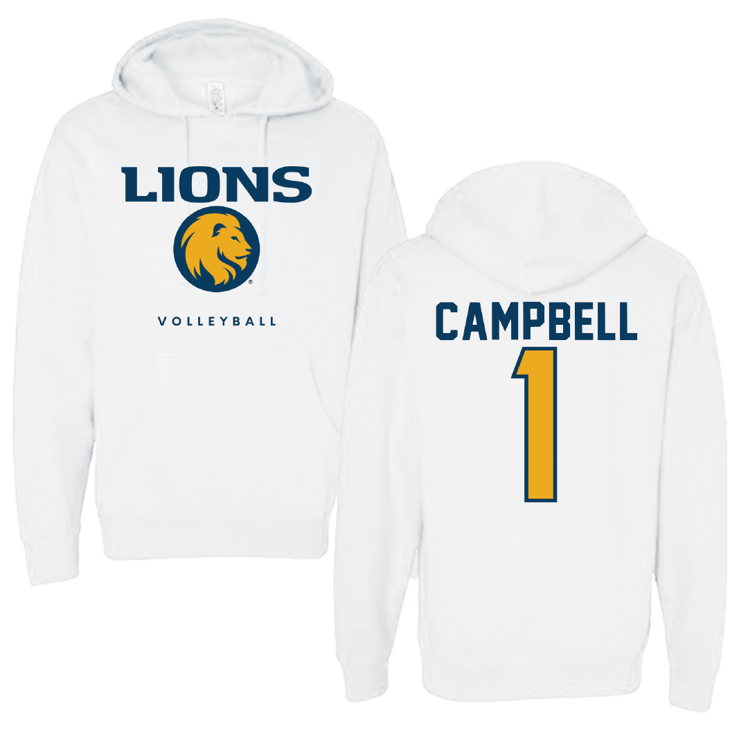 East Texas A&M University Volleyball White Hoodie - #1 Gracie Campbell